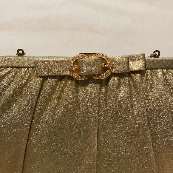 Vintage HL USA Harry Levine Gold Bag Clutch - Picture 2 of 8